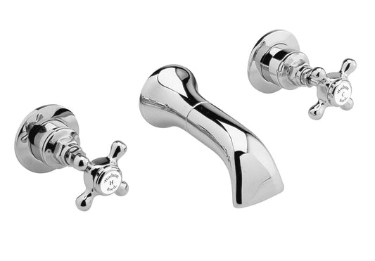 Hudson Reed 3 Tap Hole Wall Mounted Basin Mixer