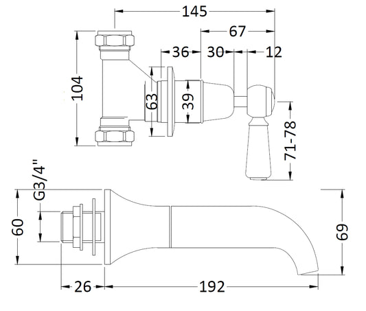 Hudson Reed Wall-Mounted Bath Spout