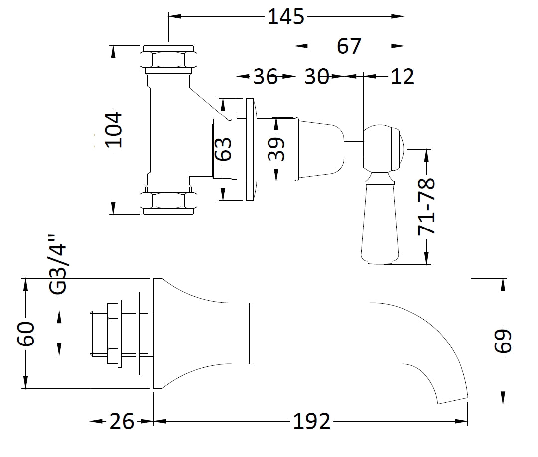 Hudson Reed Wall-Mounted Bath Spout