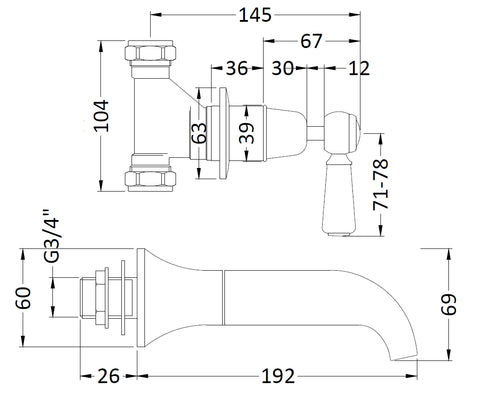 Hudson Reed Wall-Mounted Bath Spout