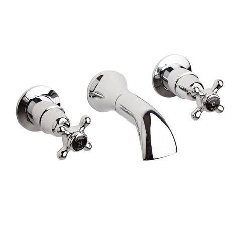 Hudson Reed 3 Tap Hole Wall Mounted Basin Mixer