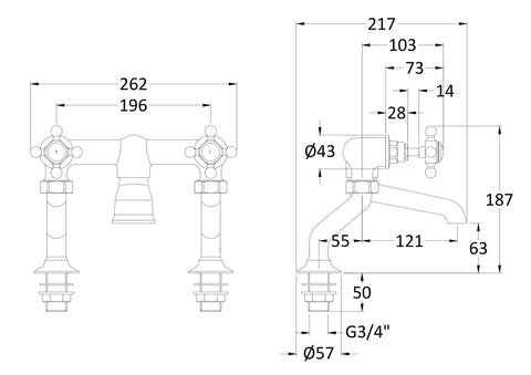 Hudson Reed Deck Mounted Bath Filler