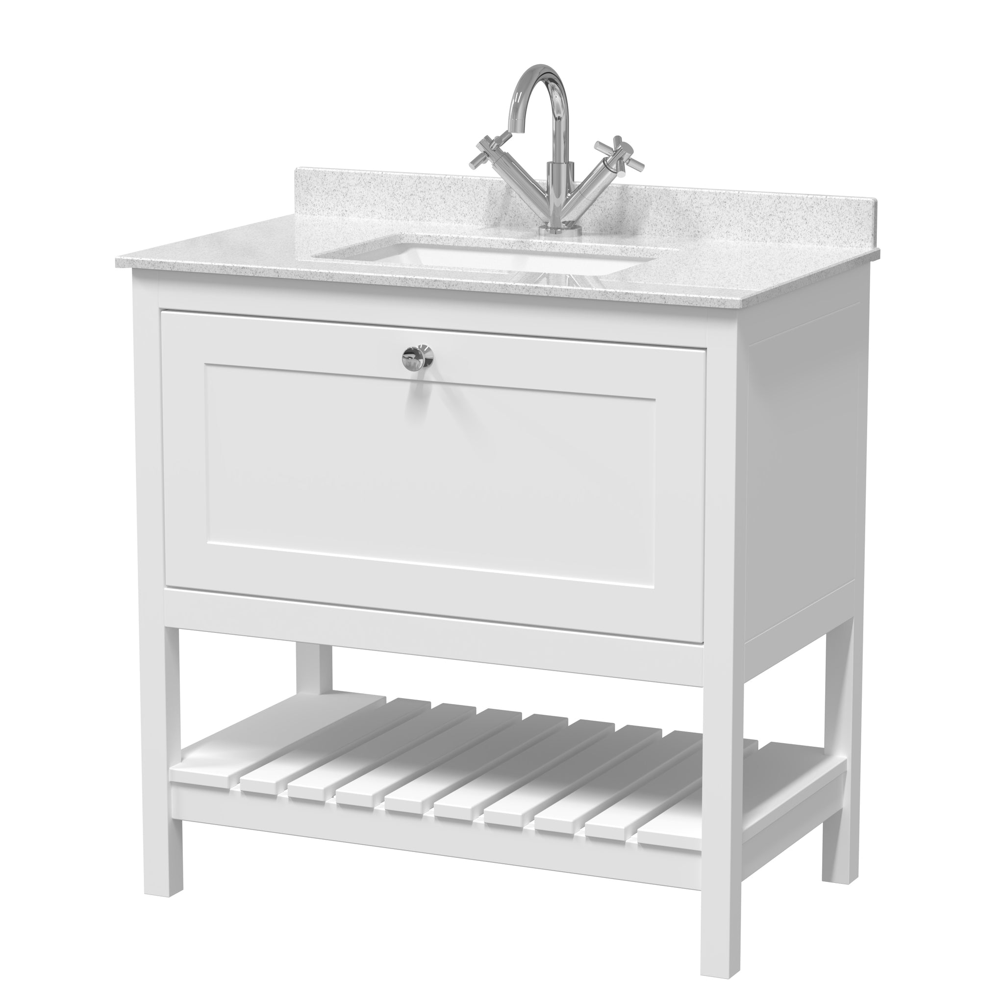Hudson Reed 800mm Floor Standing Vanity & Marble Top 1TH