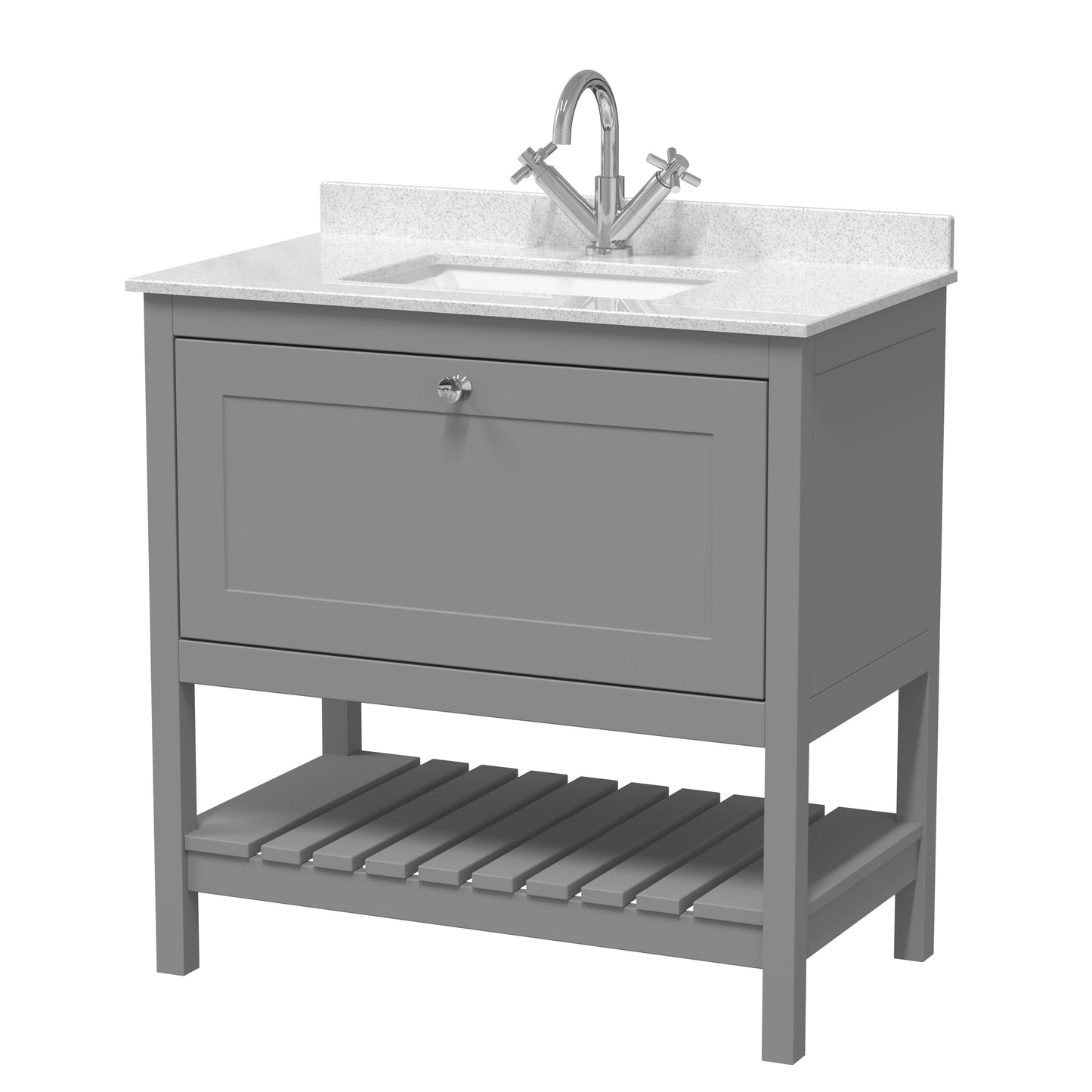Hudson Reed 800mm Floor Standing Vanity & Marble Top 1TH