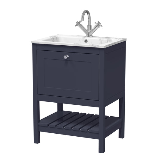 Hudson Reed 600mm Floor Standing Drawer & Stone Basin 1TH