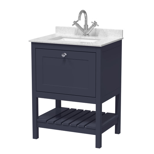 Hudson Reed 600mm Floor Standing Vanity & Marble Top 1TH