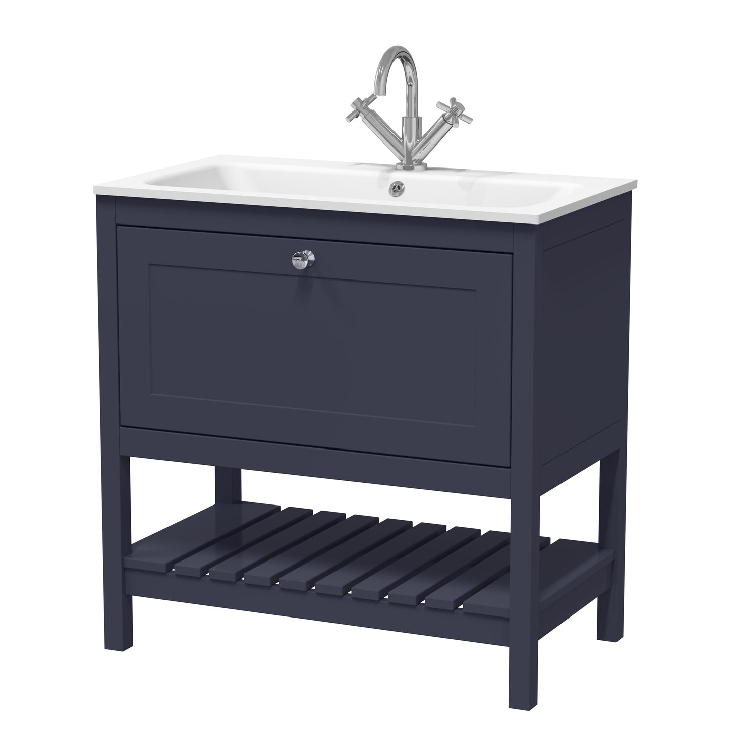 Hudson Reed 800mm Floor Standing Drawer & Stone Basin 1TH