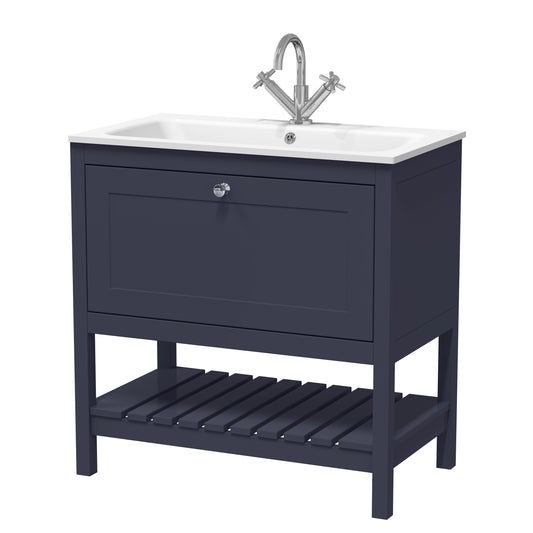 Hudson Reed 800mm Floor Standing Drawer & Stone Basin 1TH
