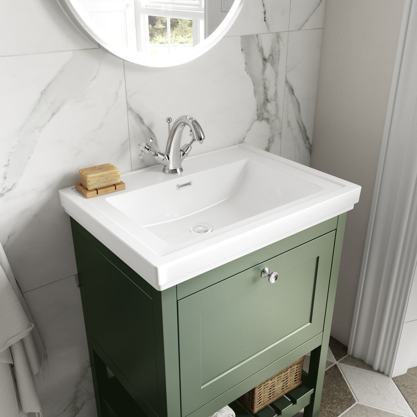 Hudson Reed 500mm Floor Standing Vanity & Basin 1TH