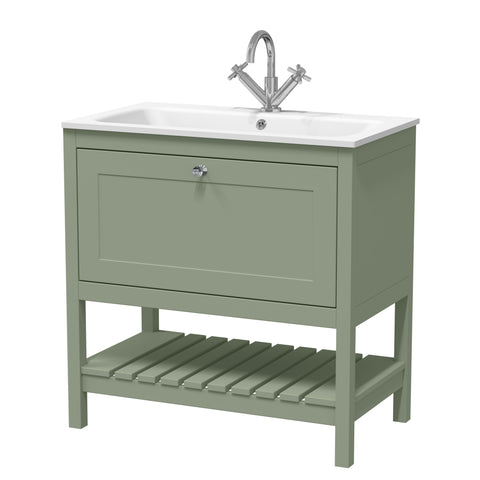 Hudson Reed 800mm Floor Standing Drawer & Stone Basin 1TH