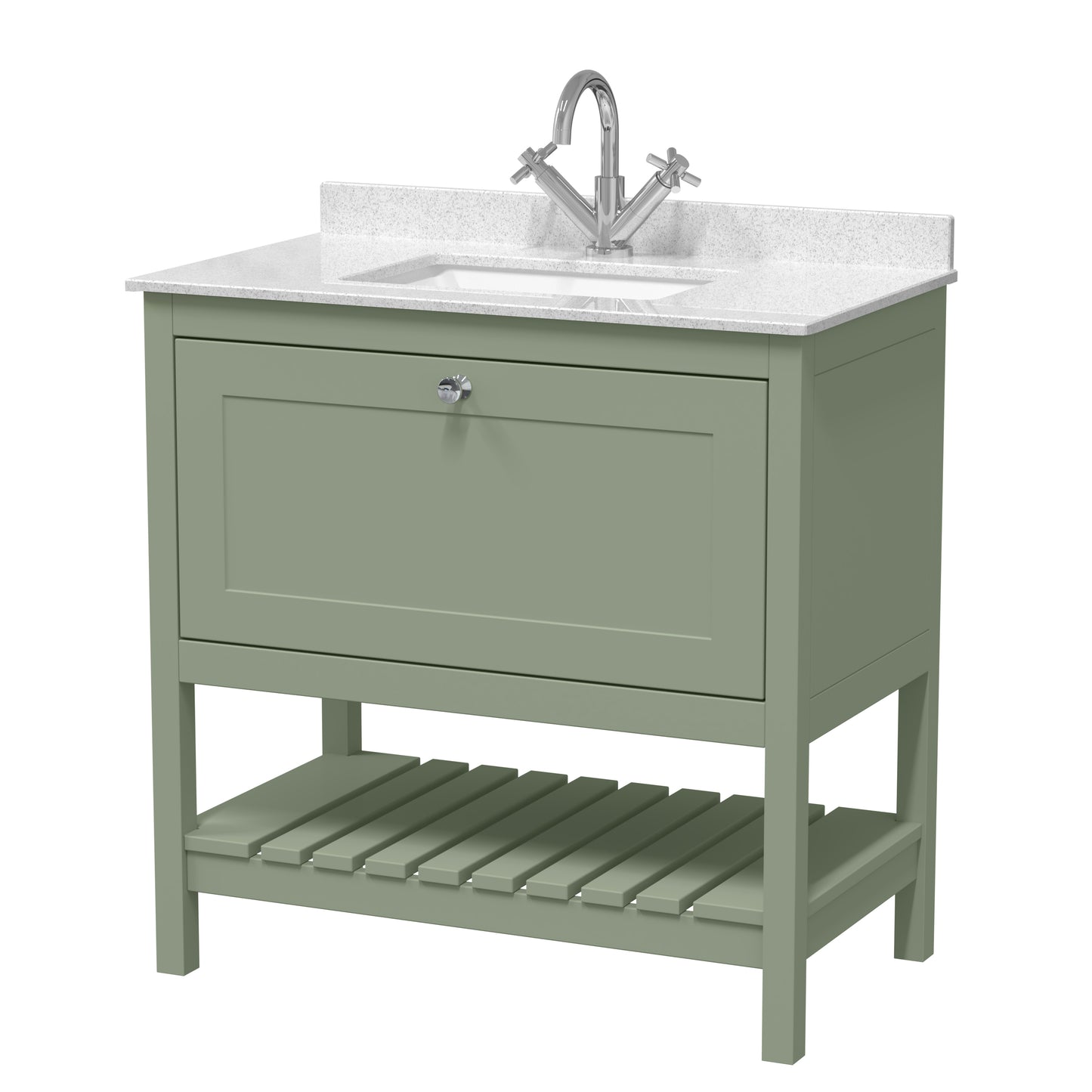 Hudson Reed 800mm Floor Standing Vanity & Marble Top 1TH