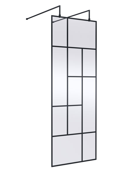 Hudson Reed 760mm Abstract Frame Wetroom Screen with Support Bars