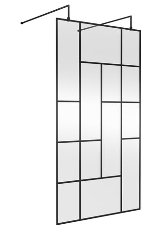 Hudson Reed 1100mm Abstract Frame Wetroom Screen with Support Bars