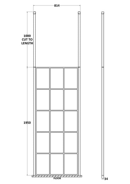 Hudson Reed 800mm Frame Screen With Ceiling Posts