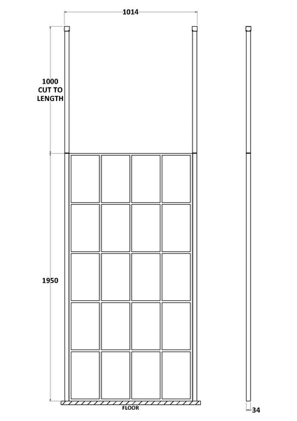 Hudson Reed 1000mm Frame Screen With Ceiling Posts
