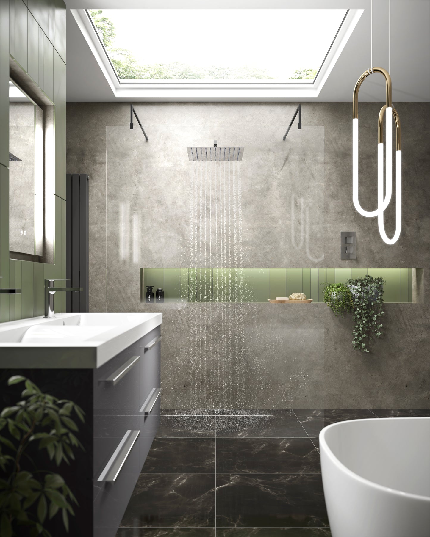 Hudson Reed 1000mm Wetroom Screen with Arms and Feet