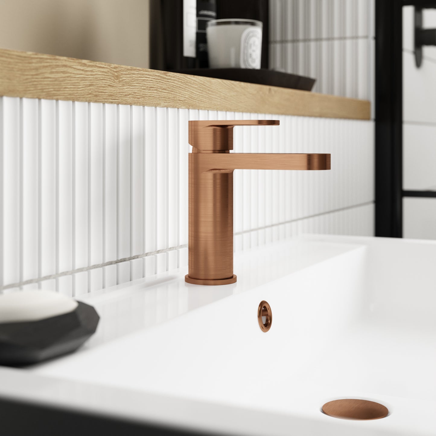 NUIE Mono Basin Mixer with Push Button Waste