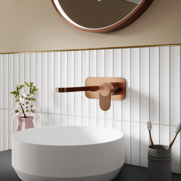 NUIE Wall Mounted 2 Tap Hole Basin Mixer With Plate