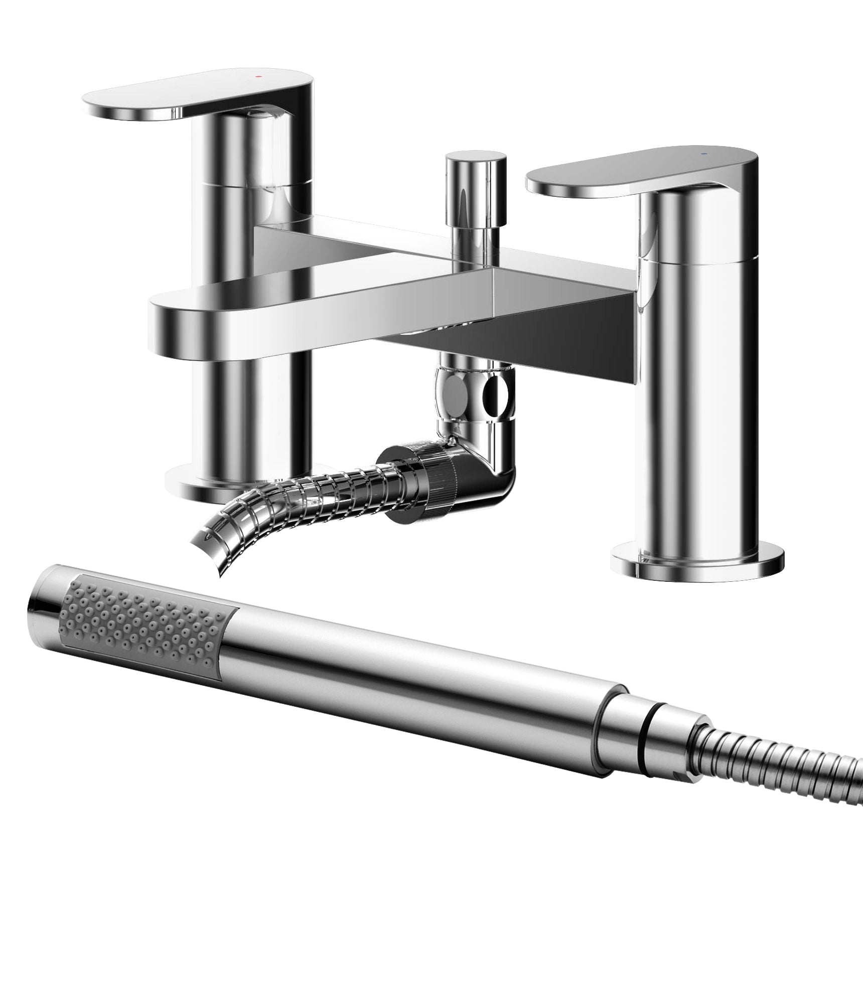 NUIE Deck Mounted Bath Shower Mixer With Kit