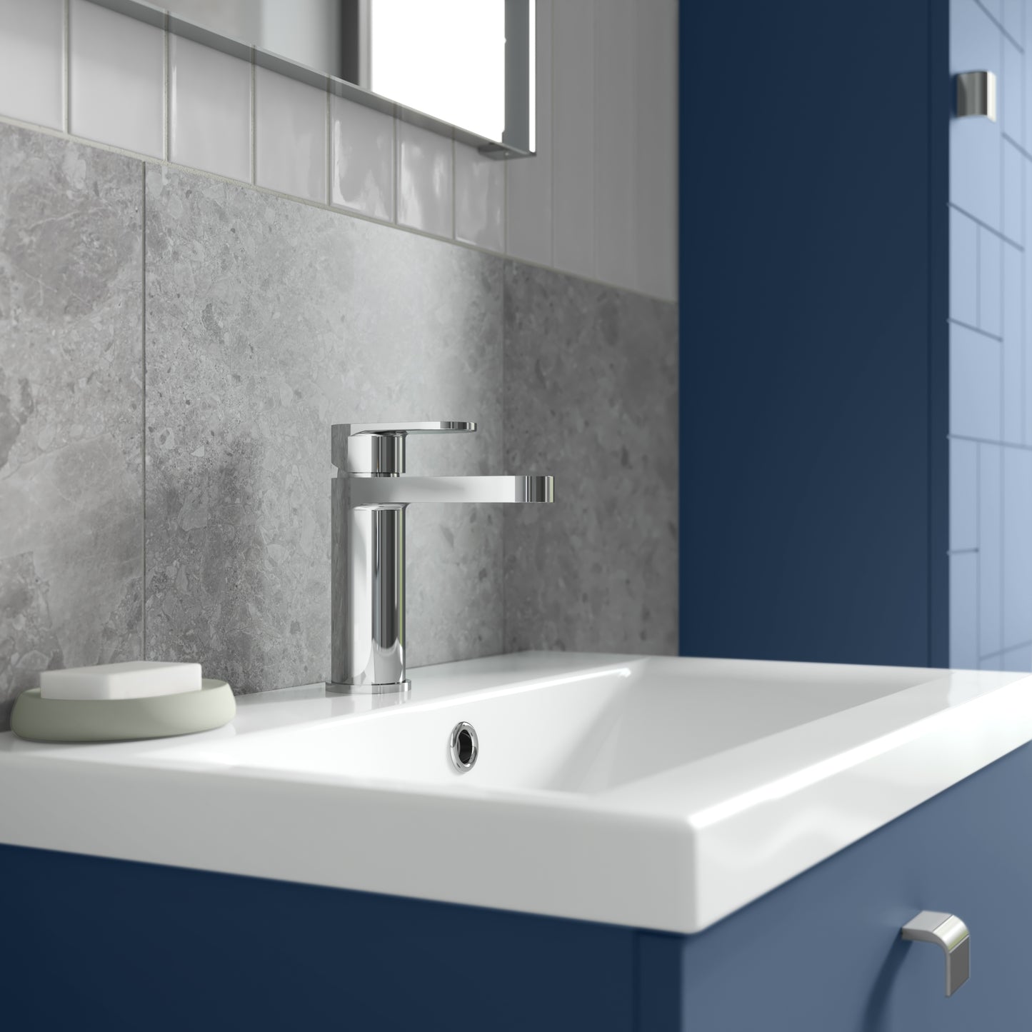 NUIE Mono Basin Mixer With Push Button Waste