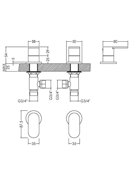 NUIE 3/4" Side Valves