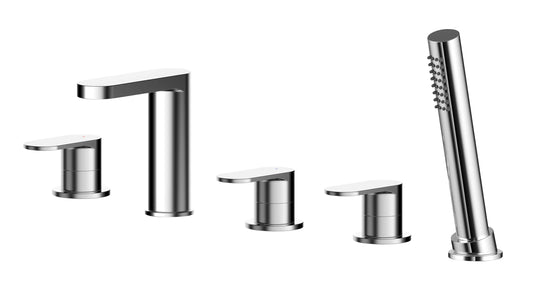 NUIE Deck Mounted 5 Tap Hole Bath Shower Mixer