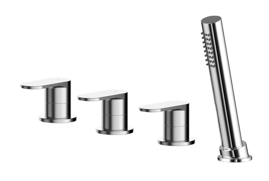 NUIE Deck Mounted 4 Tap Hole Bath Shower Mixer No Spout