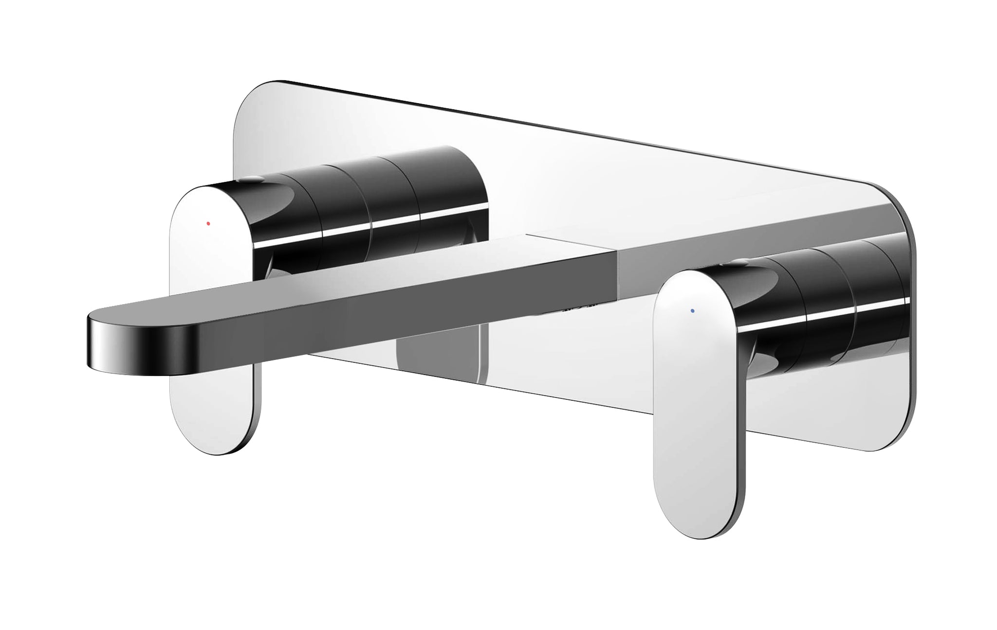 NUIE Wall Mounted 3 Tap Hole Basin Mixer With Plate