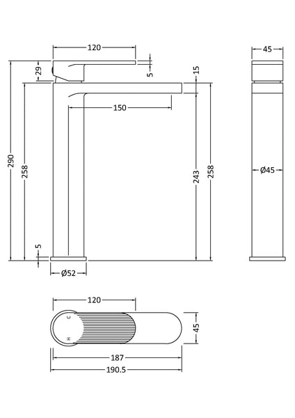 NUIE High Rise Mono Basin Mixer