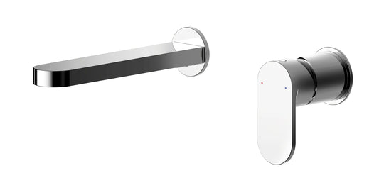 NUIE Wall Mounted 2 Tap Hole Basin Mixer