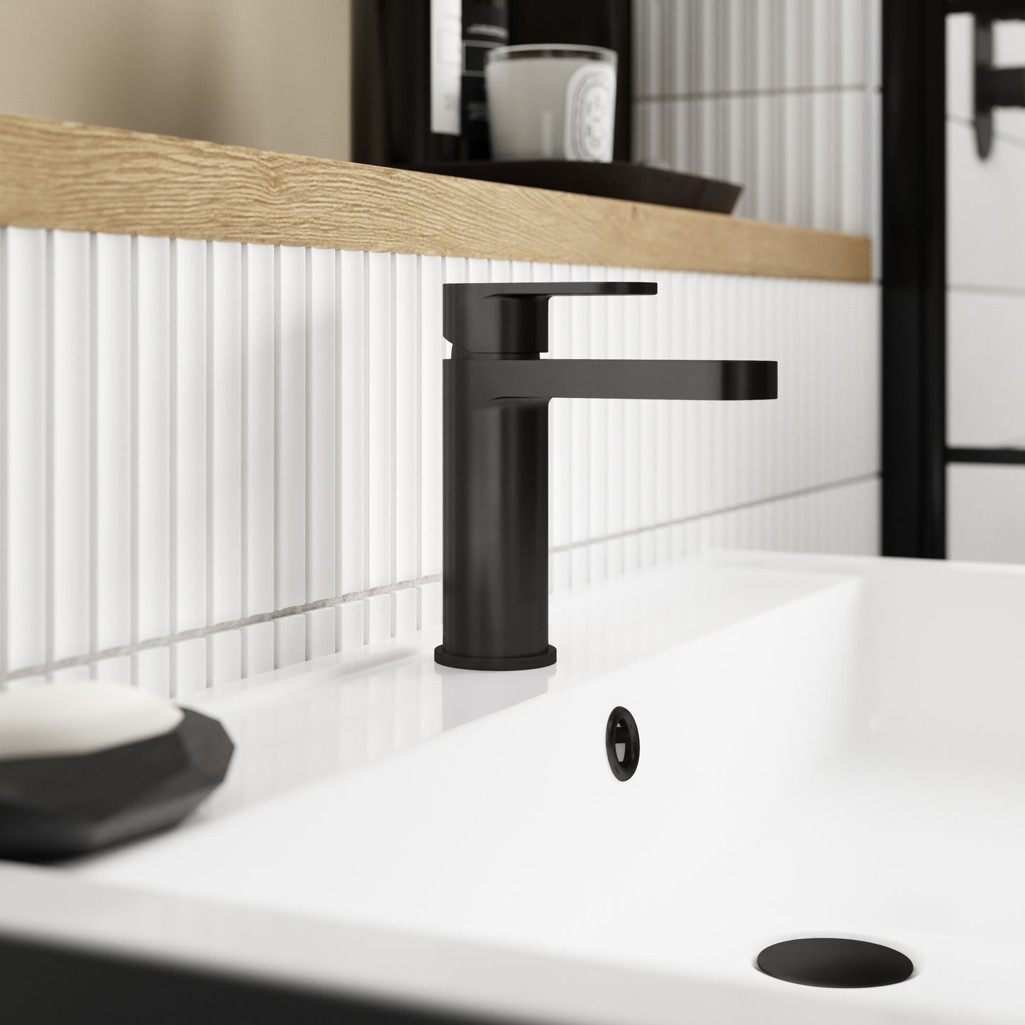 NUIE Mono Basin Mixer with Push Button Waste