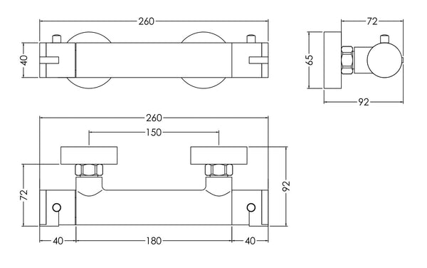 NUIE Thermostatic Bar Valve
