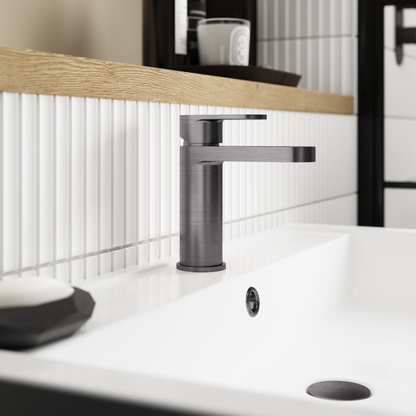 NUIE Mono Basin Mixer with Push Button Waste