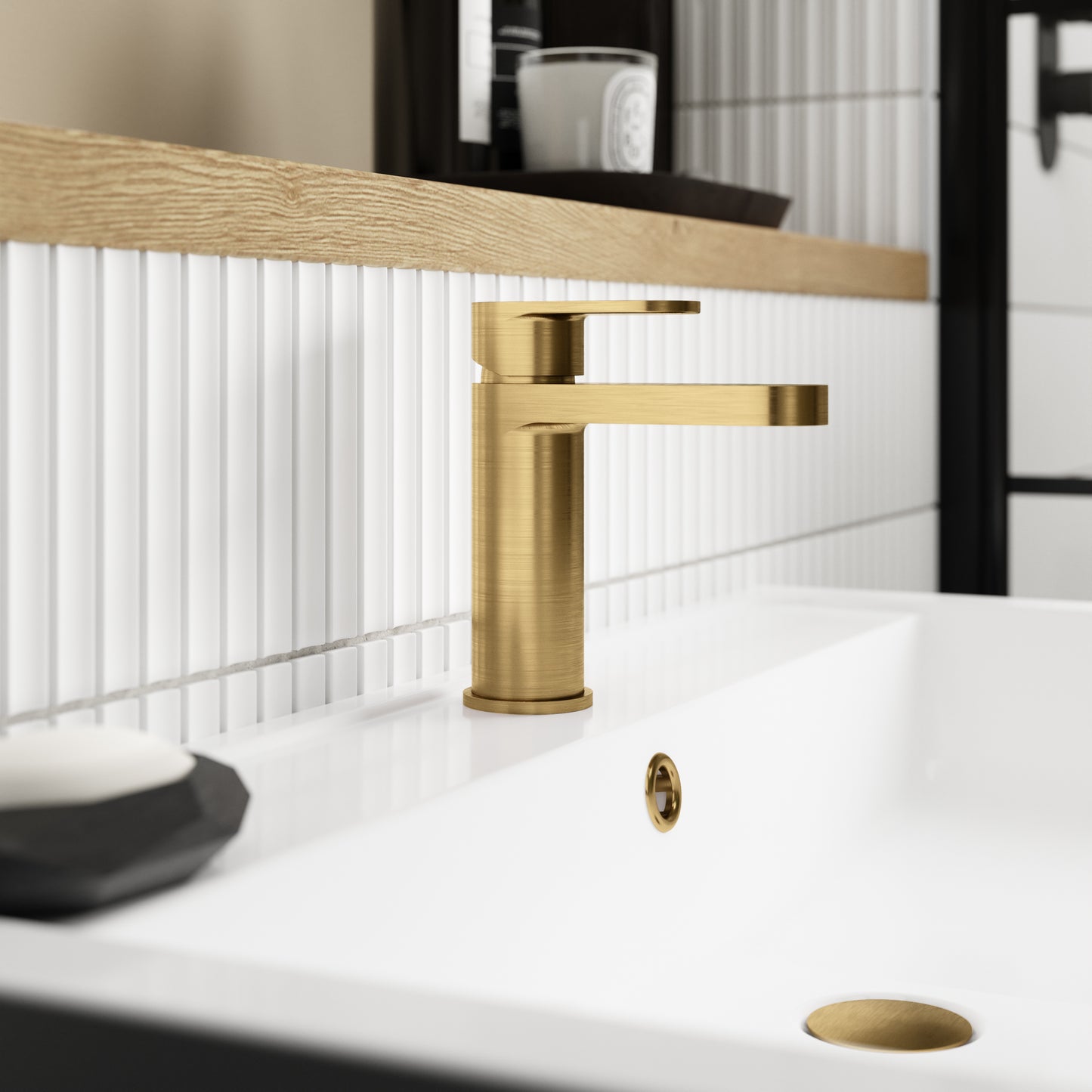 NUIE Mono Basin Mixer with Push Button Waste