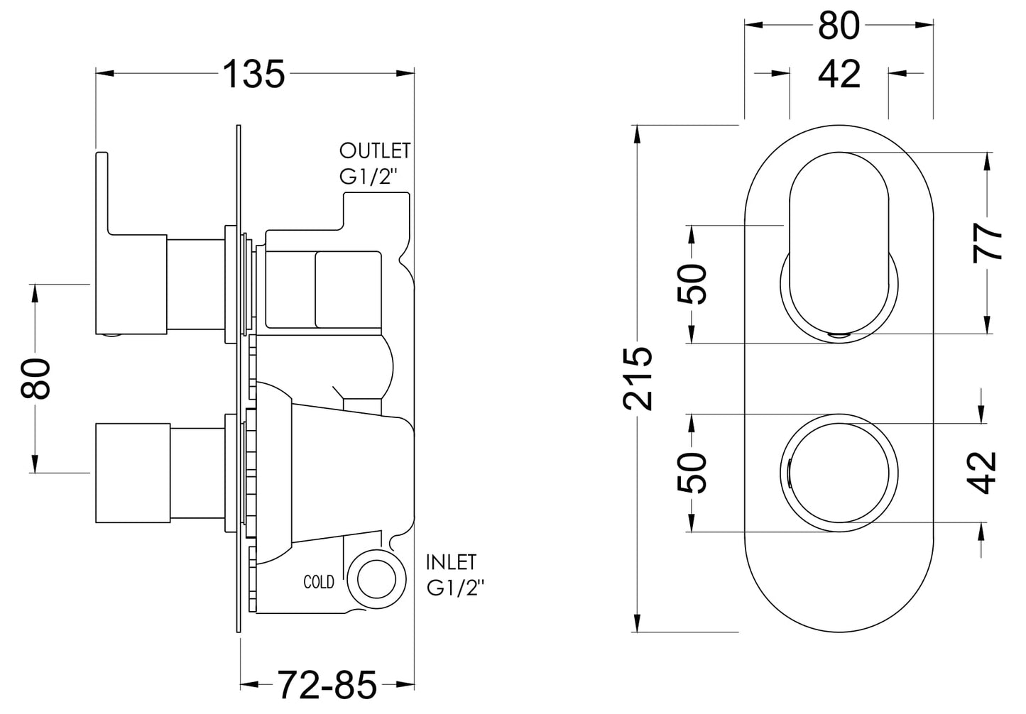 NUIE Twin Thermostatic Valve