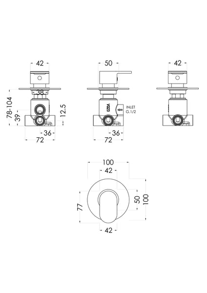NUIE Concealed Diverter 2/3/4 Way