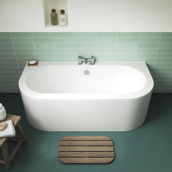 NUIE Curved Back To Wall Bath & Panel