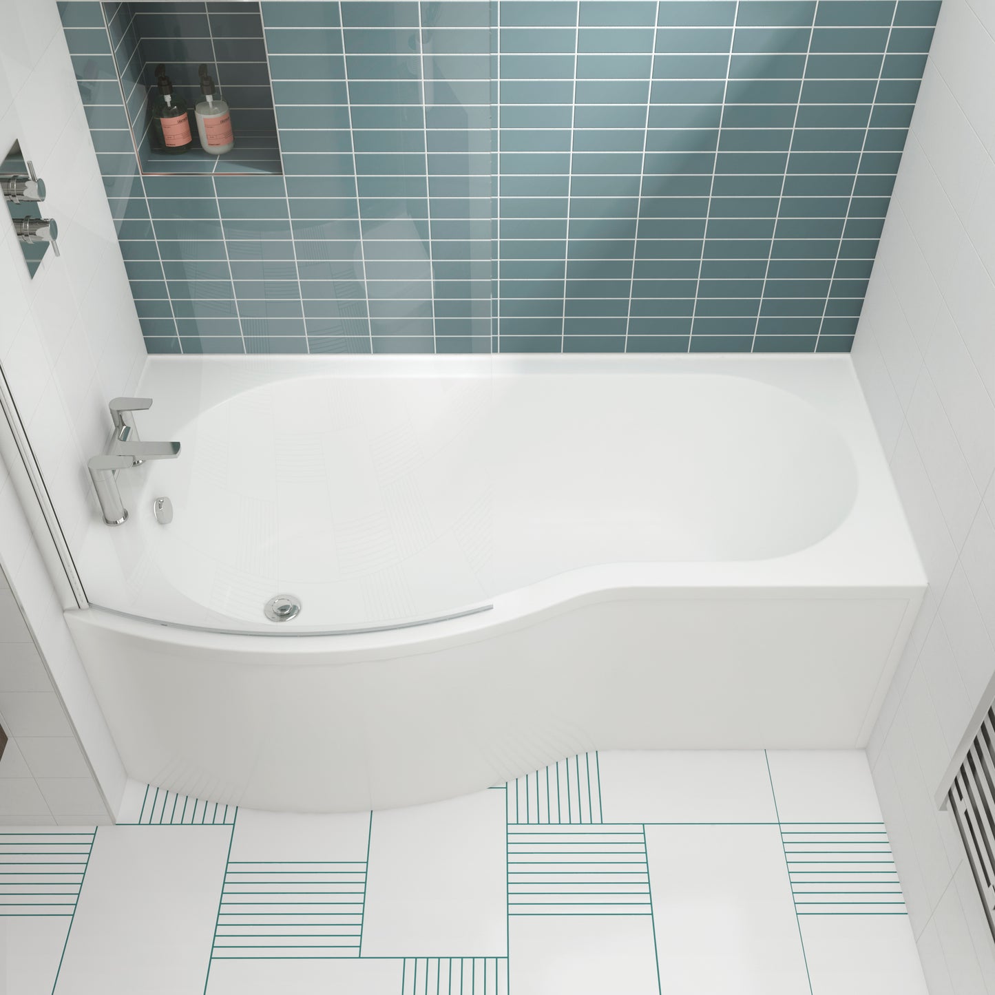 NUIE 1500mm Left Hand B-Shaped Bath