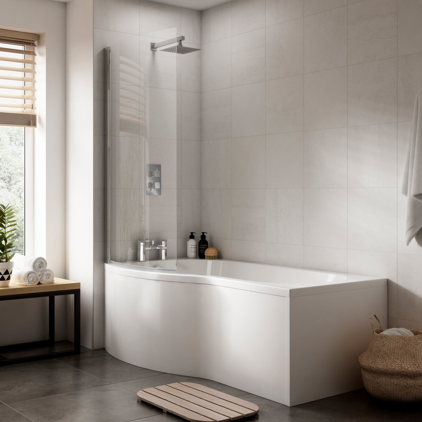 NUIE 1700mm Left Hand B-Shaped Bath