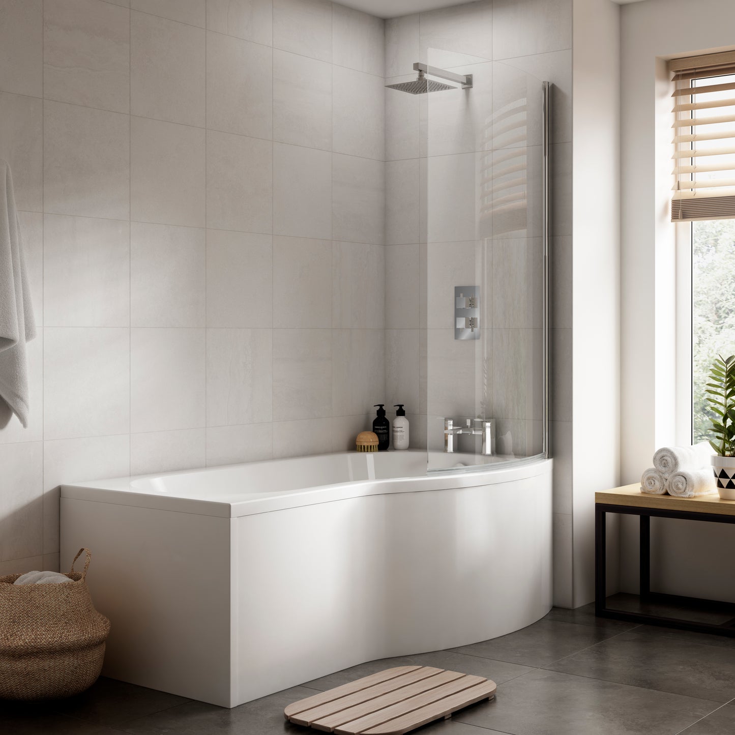 NUIE 1500mm Right Hand B-Shaped Bath