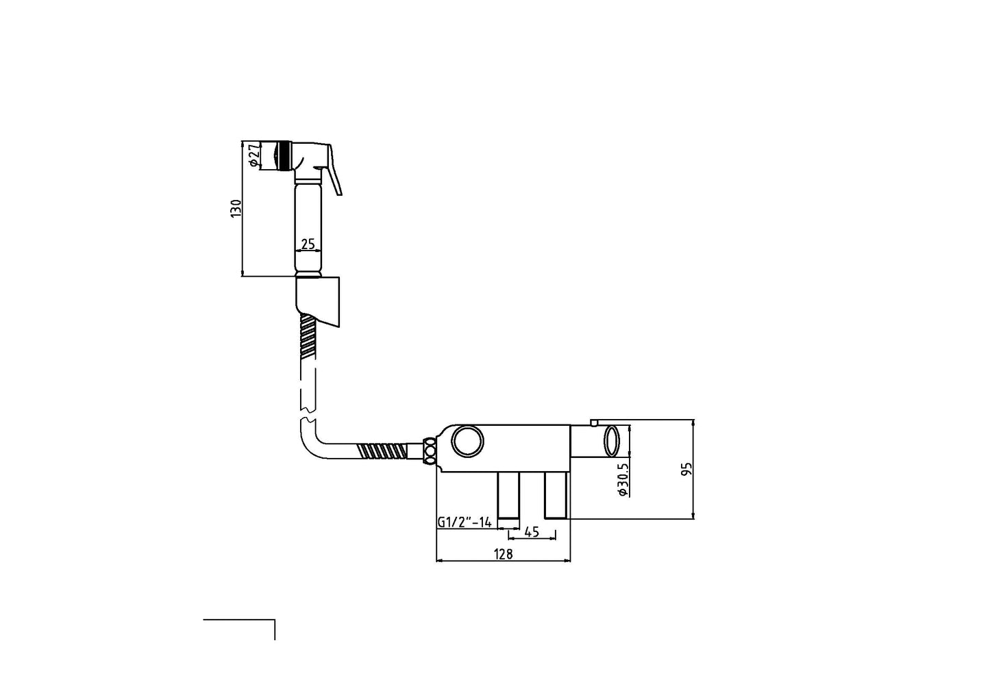NUIE Douche Spray Kit & Thermostatic Valve