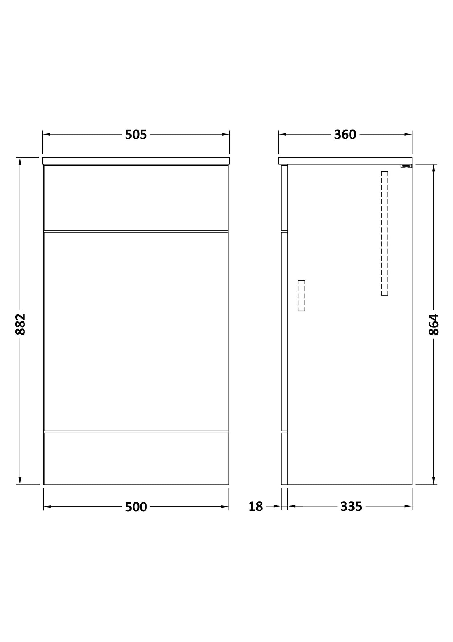 Hudson Reed 500mm WC Unit & Co-ordinating Top