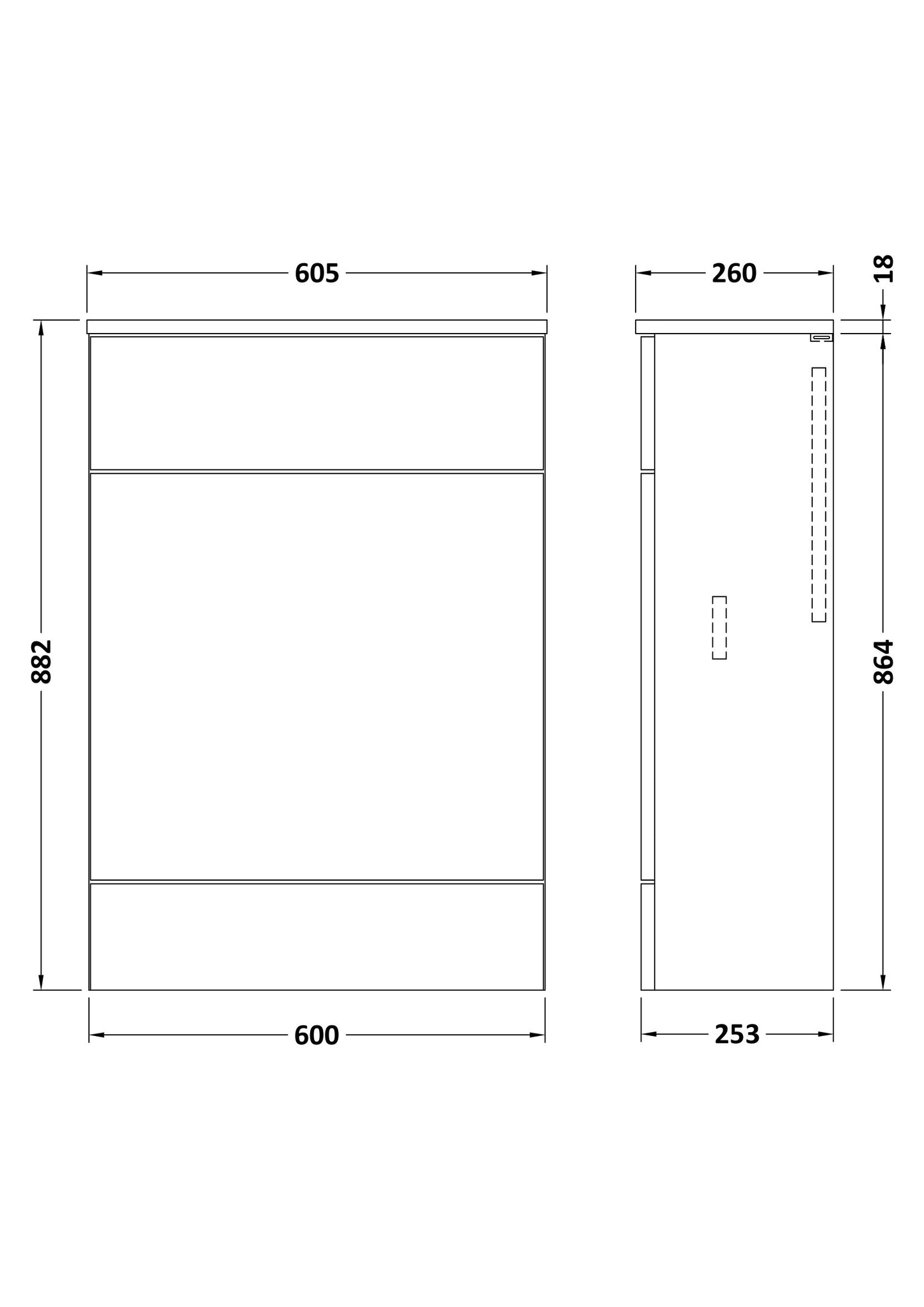Hudson Reed 600mm Compact WC Unit & Co-ordinating Top