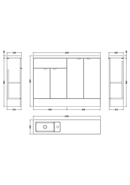Hudson Reed 1200mm Combination - Compact