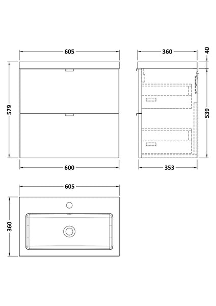 Hudson Reed 600mm Vanity Unit & Basin