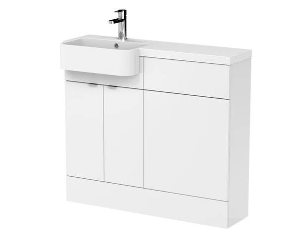Hudson Reed 1000mm Combination Unit & Left Hand Semi Recessed Basin