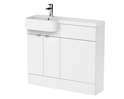 Hudson Reed 1000mm Combination Unit & Left Hand Semi Recessed Basin