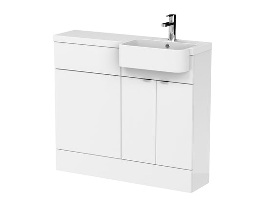 Hudson Reed 1000mm Combination Unit & Right Hand Semi Recessed Basin