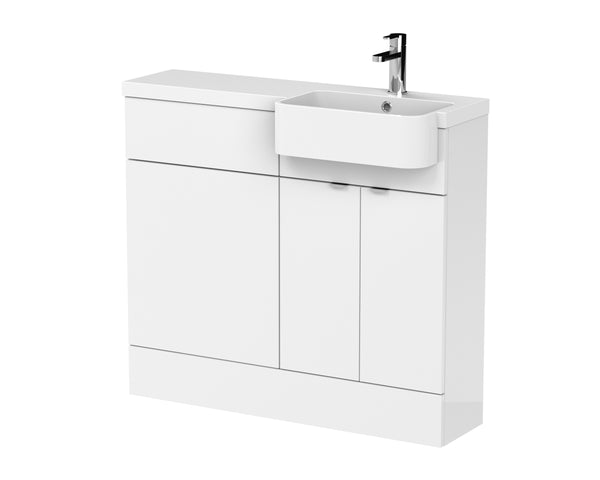 Hudson Reed 1000mm Combination Unit & Right Hand Semi Recessed Basin