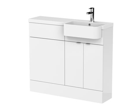 Hudson Reed 1000mm Combination Unit & Right Hand Semi Recessed Basin
